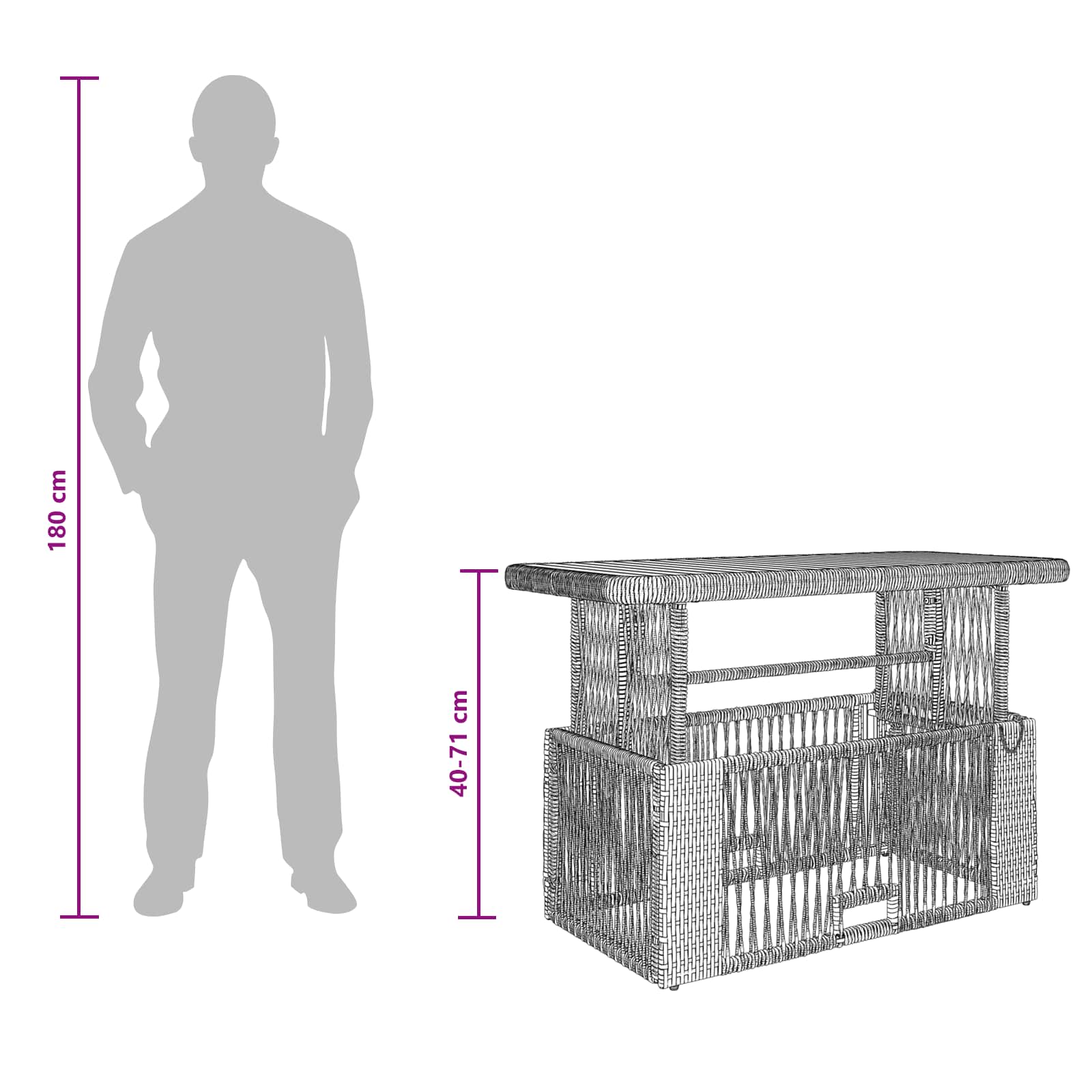 Garten Essgruppe 4 Stk. Grau und Dunkelgrau Poly-Rattan