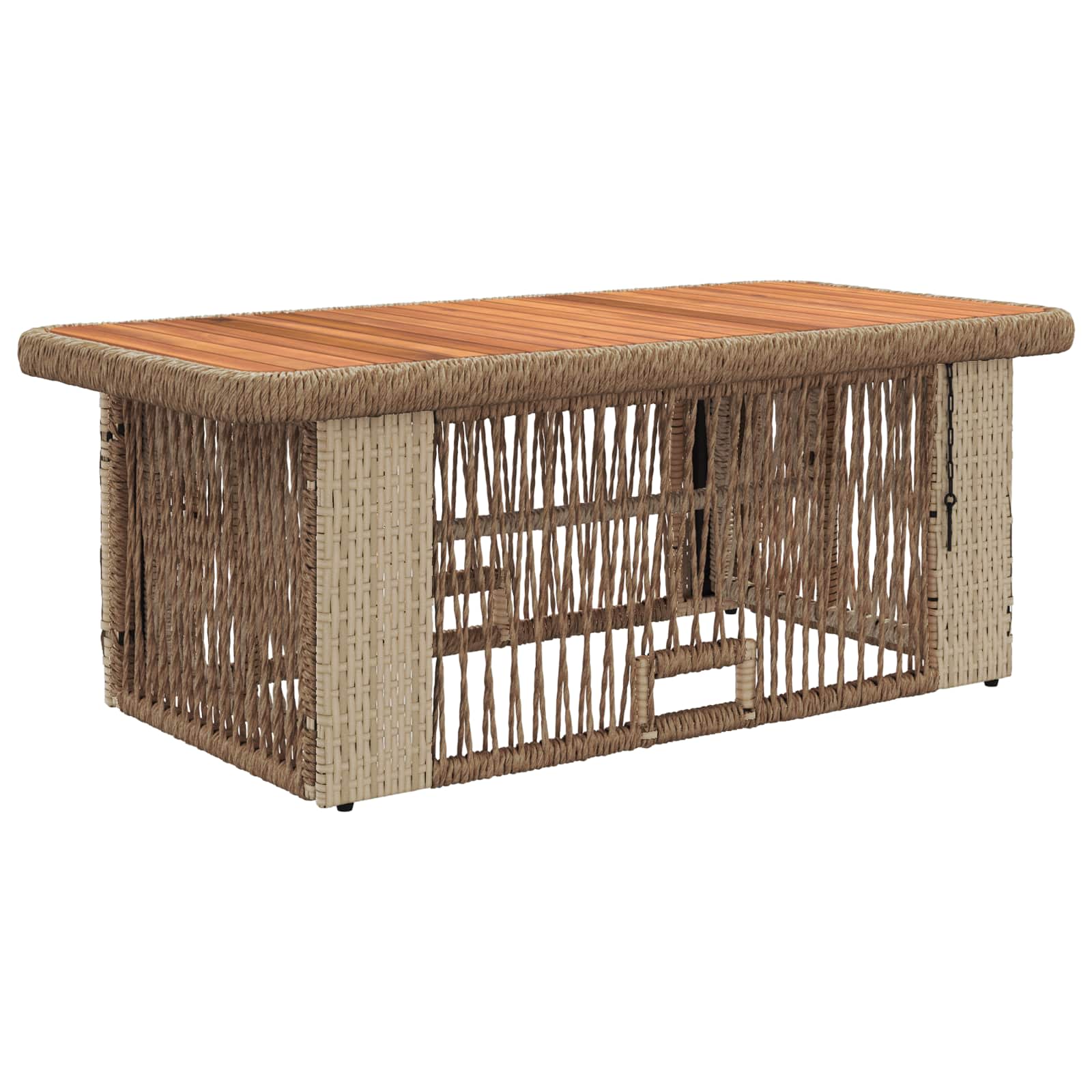 Garten Essgruppe 4 Stk. Beige und Creme Poly-Rattan