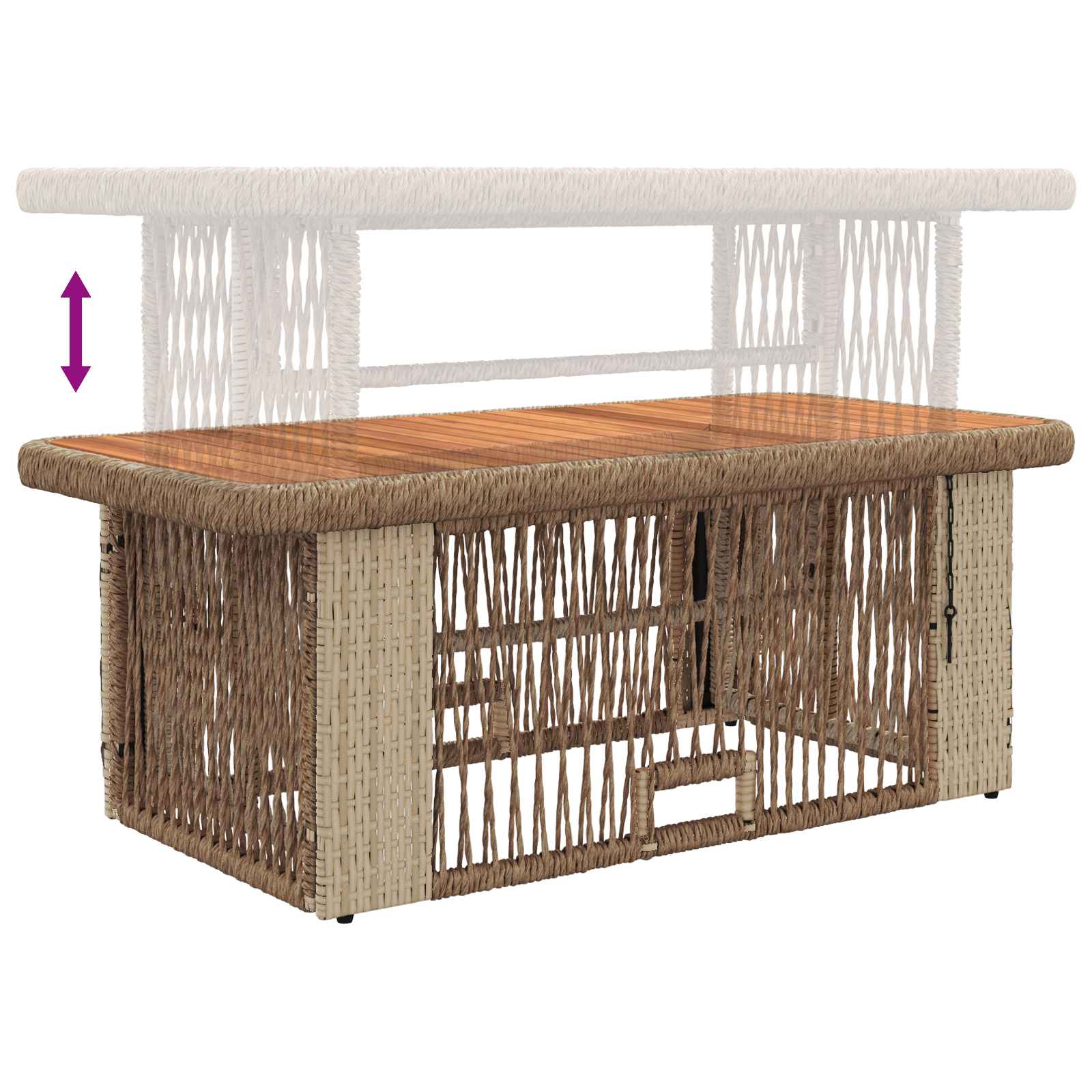 Garten Essgruppe 4 stk. Beige und Creme Poly-Rattan