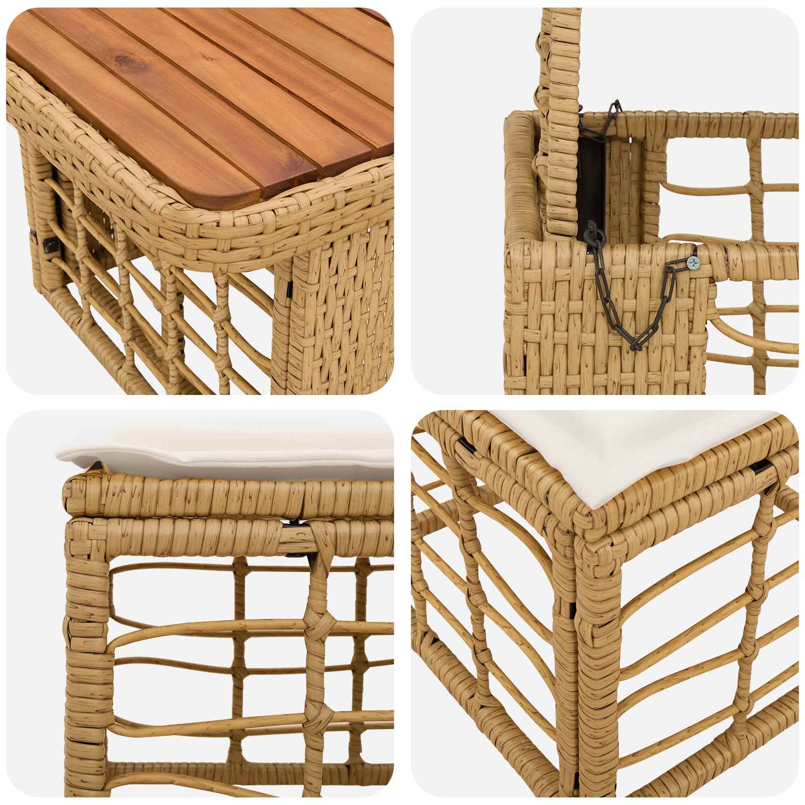Garten Essgruppe 3 Stk. Natur und Weiß