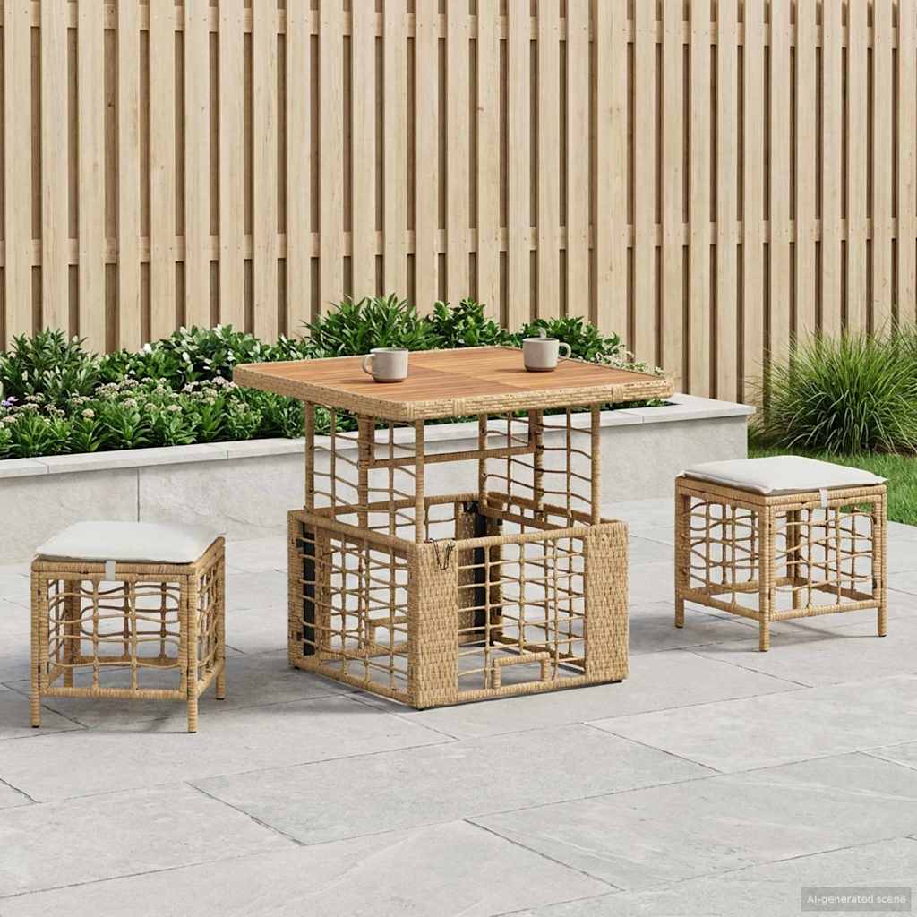 Garten Essgruppe 3 Stk. Natur und Weiß