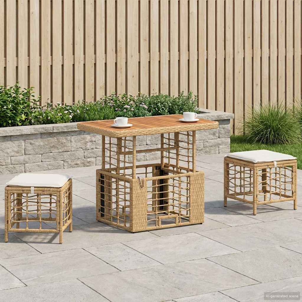 Garten Essgruppe 3 stk. Natur und Weiß