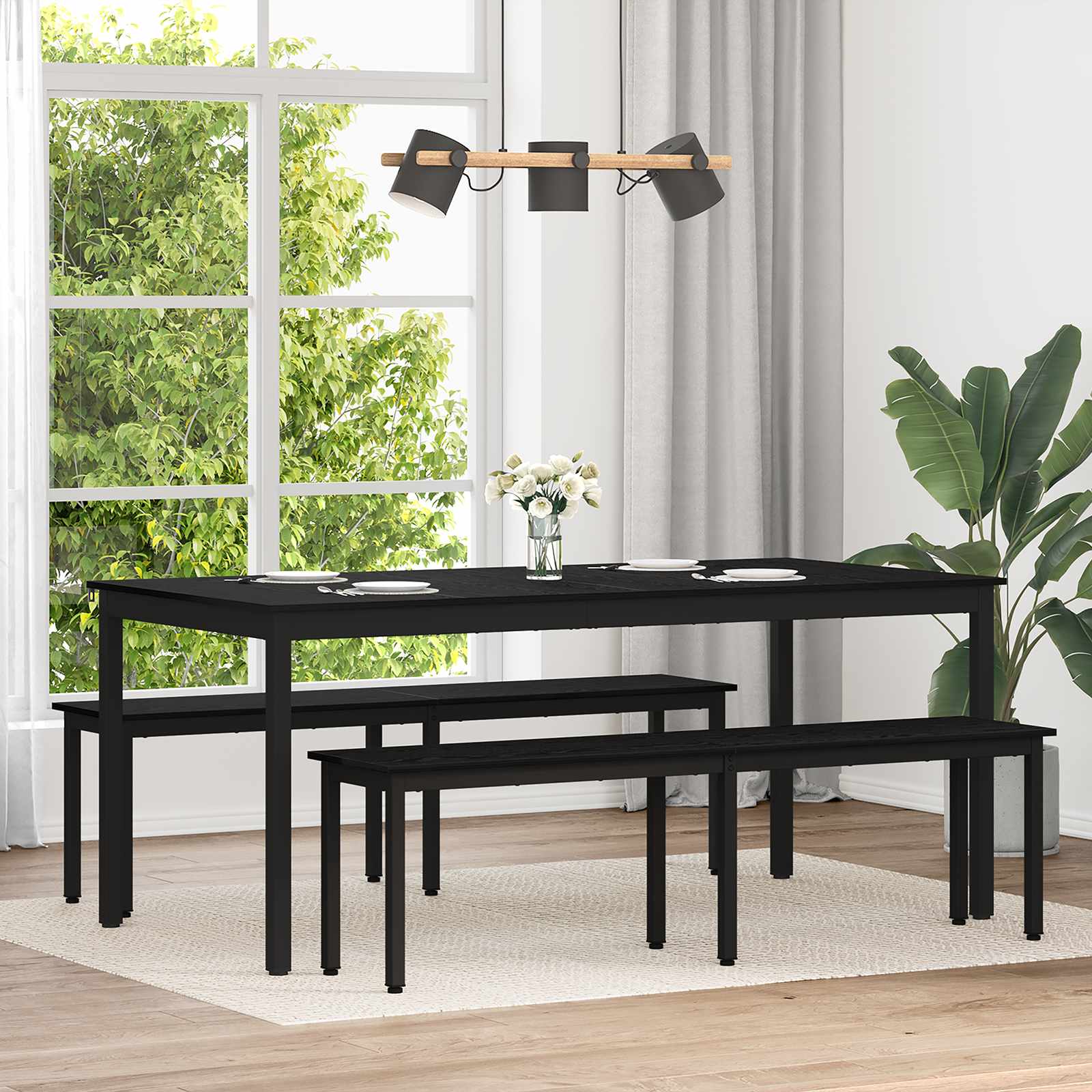 Esstische 180 x 90 x 75 cm Holzwerkstoff Rechtwinklig