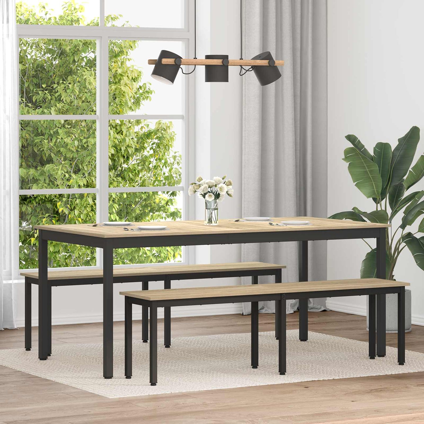 Esstische 180 x 90 x 75 cm Holzwerkstoff Rechtwinklig