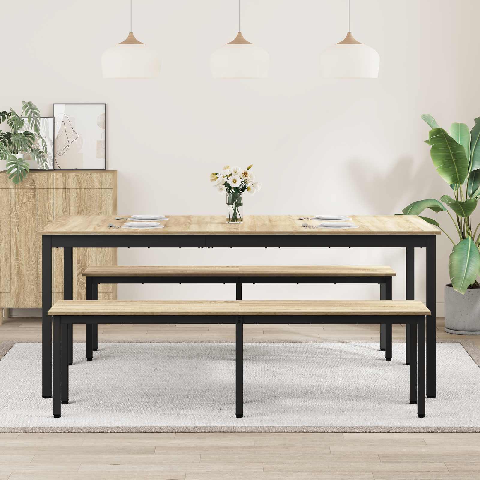 Esstische 180 x 90 x 75 cm Holzwerkstoff Rechtwinklig