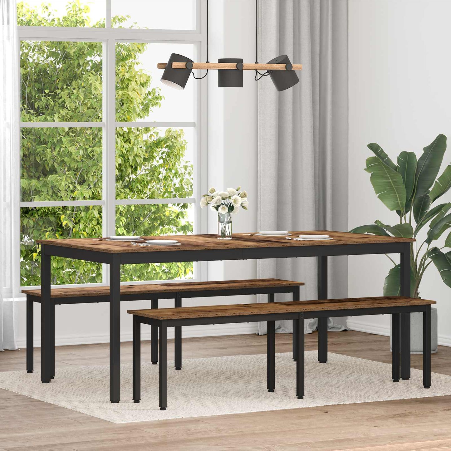 Esstische 180 x 90 x 75 cm Holzwerkstoff Rechtwinklig