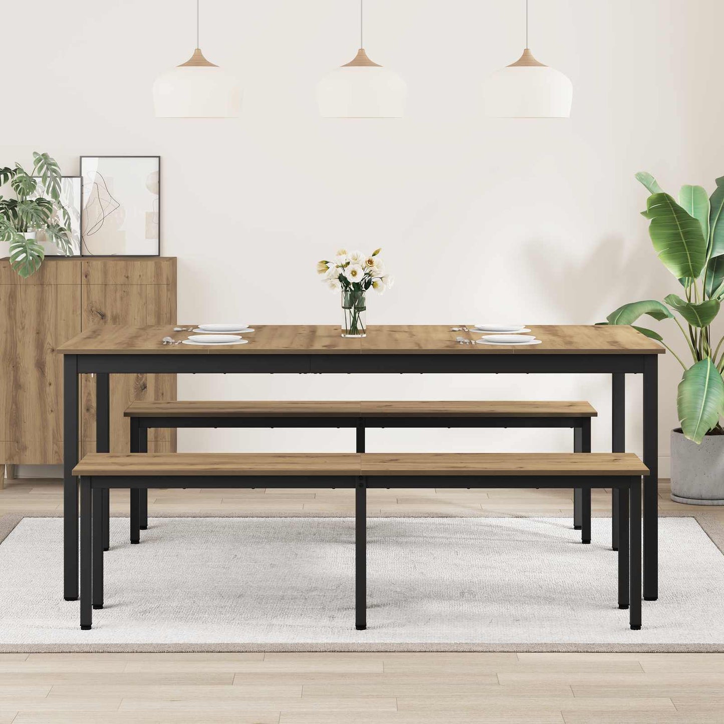 Esstische 180 x 90 x 75 cm Holzwerkstoff Rechtwinklig
