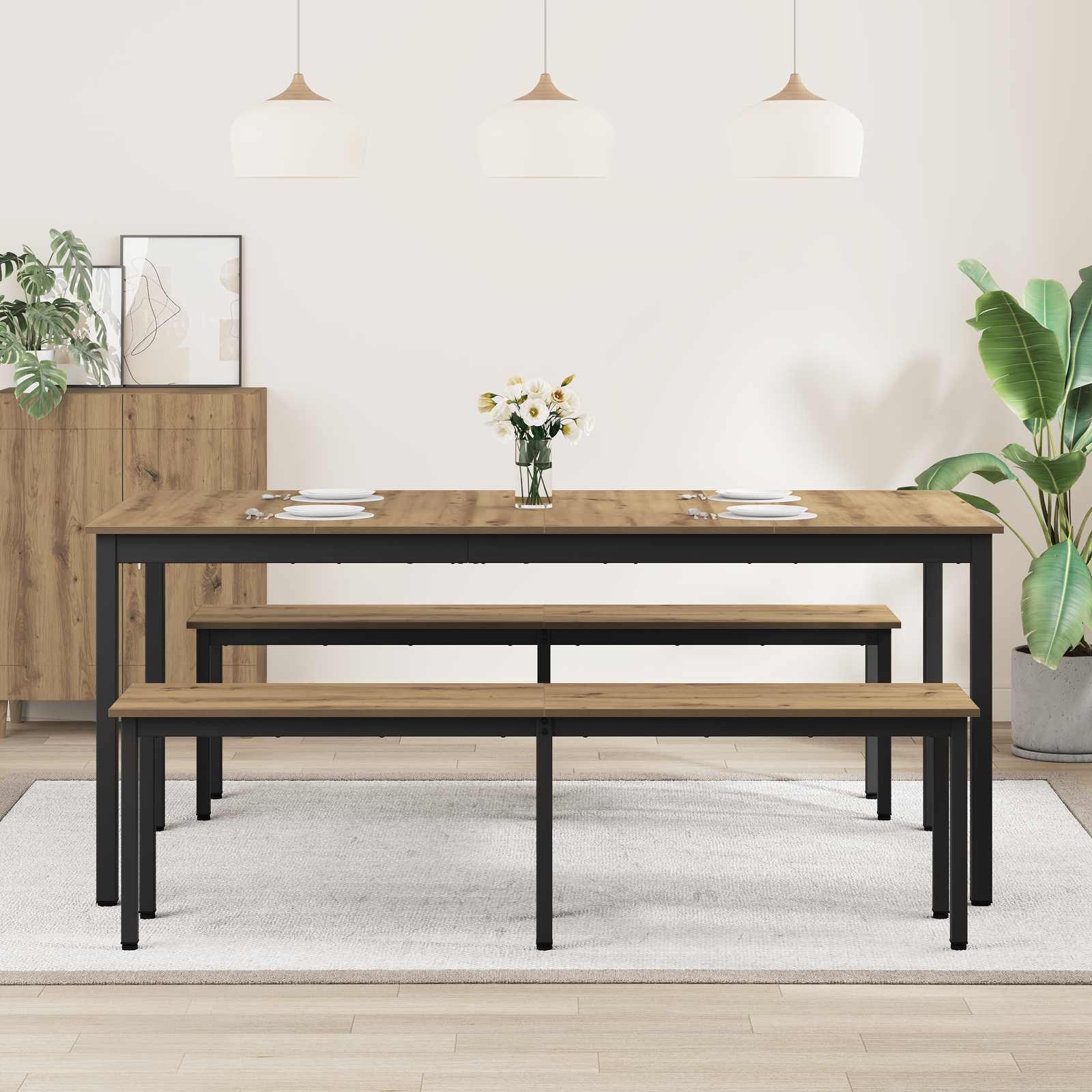 Esstische 180 x 90 x 75 cm Holzwerkstoff Rechtwinklig
