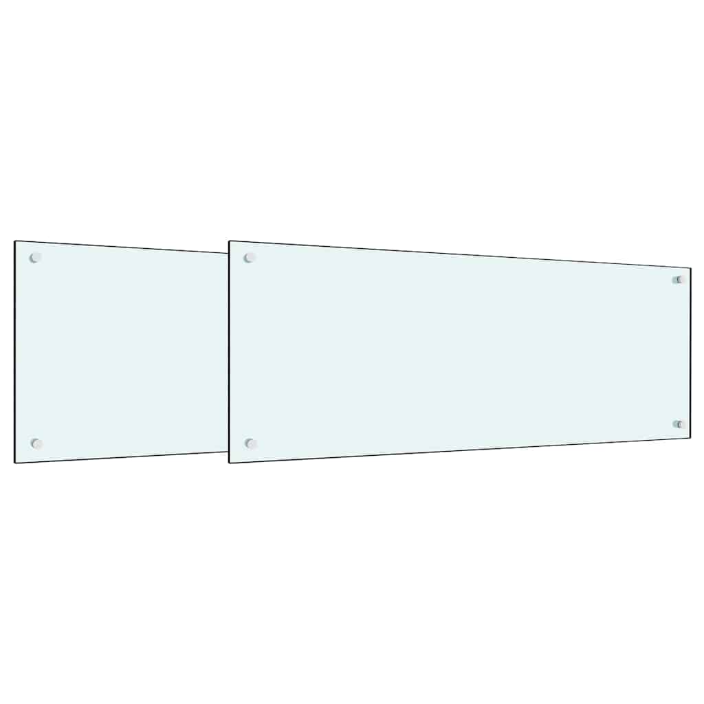 Küchenrückwand 2 stk. Weiß 100 x 40 cm Gehärtetes Glas