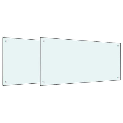 Küchenrückwand 2 stk. Weiß 100 x 50 cm Gehärtetes Glas