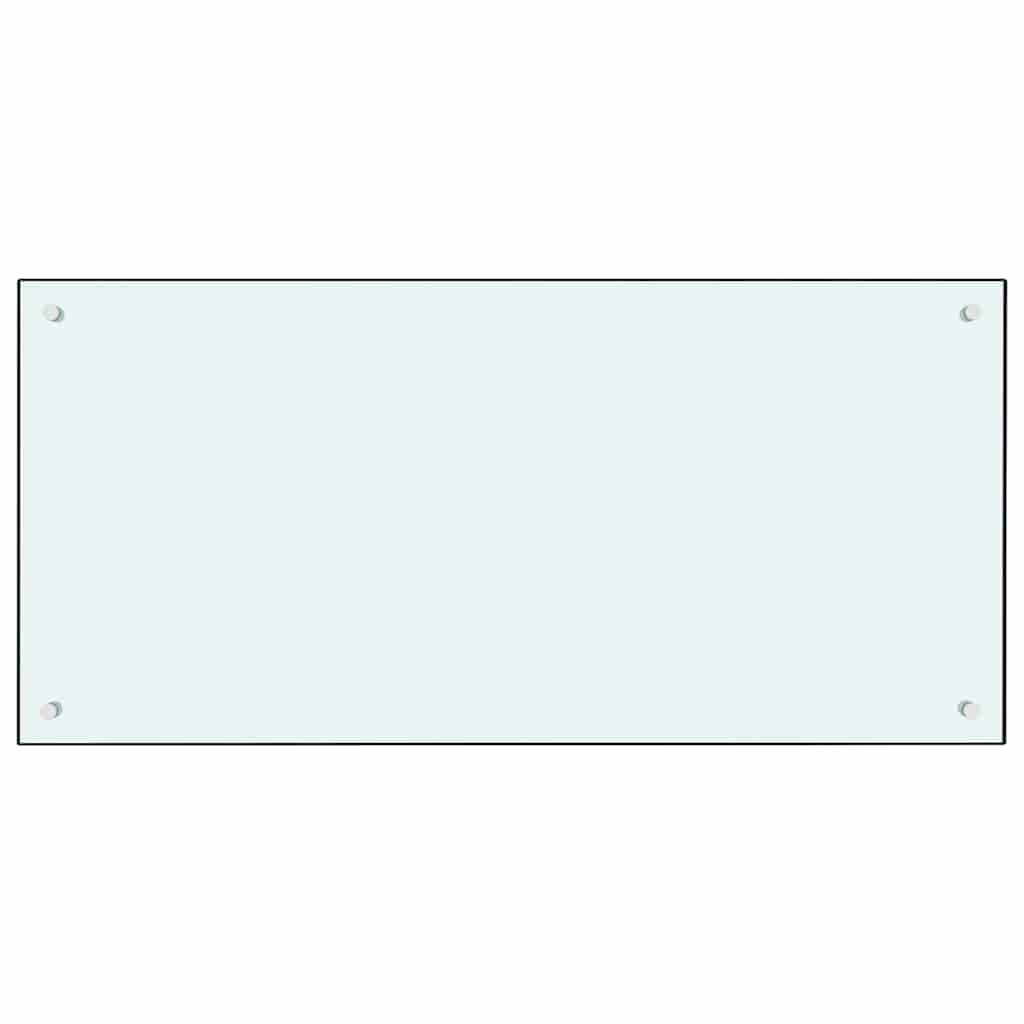 Küchenrückwand 2 pcs Weiß 100 x 50 cm Gehärtetes Glas