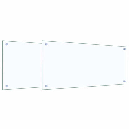 Küchenrückwand 2 stk. Transparent 90 x 40 cm Gehärtetes Glas