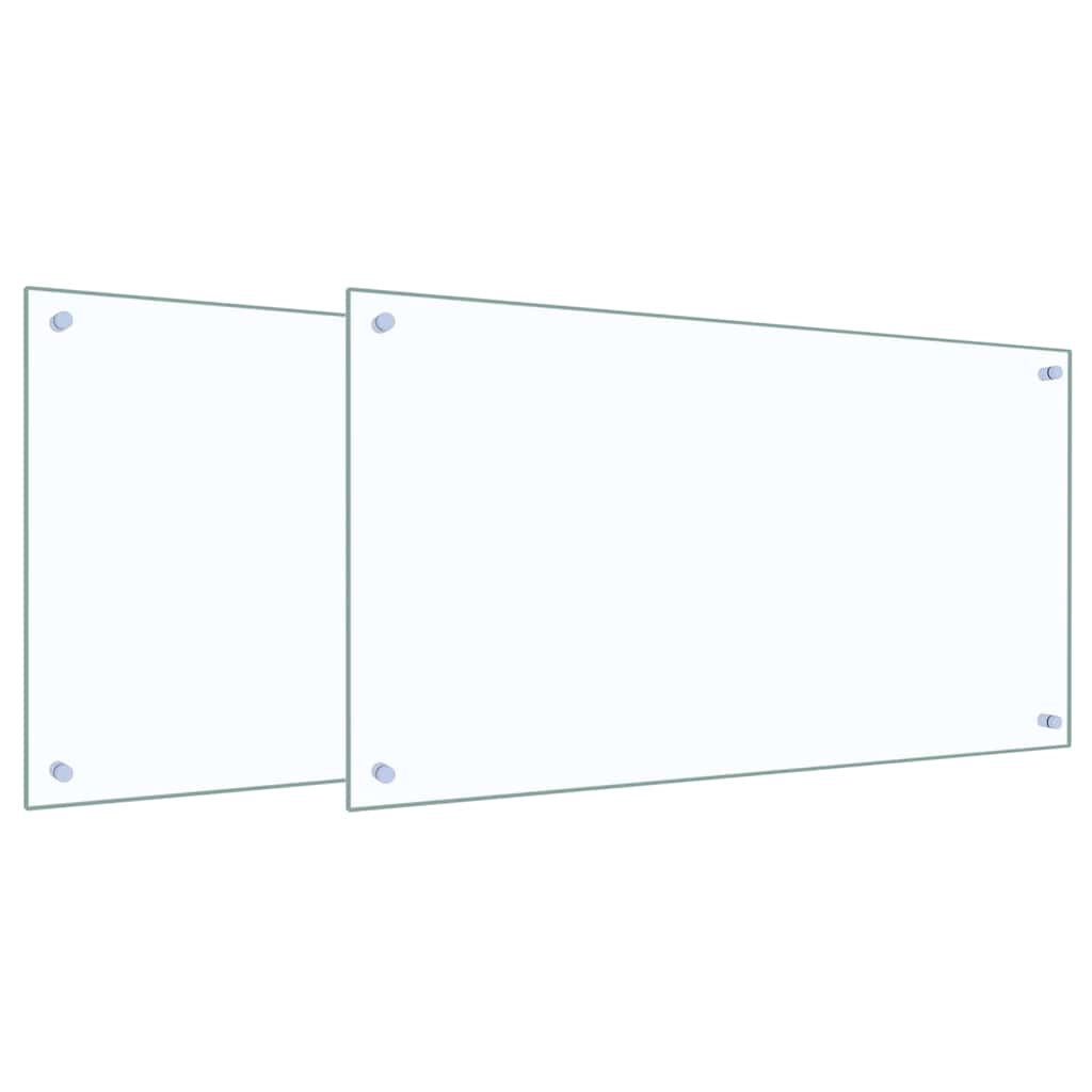 Küchenrückwand 2 stk. Transparent 90 x 50 cm Gehärtetes Glas
