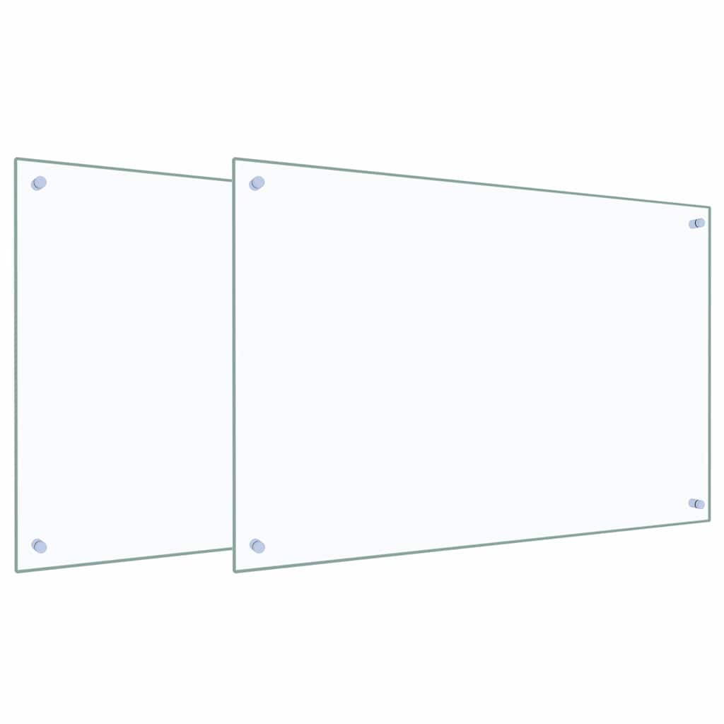 Küchenrückwand 2 pcs Transparent 90 x 60 cm Gehärtetes Glas