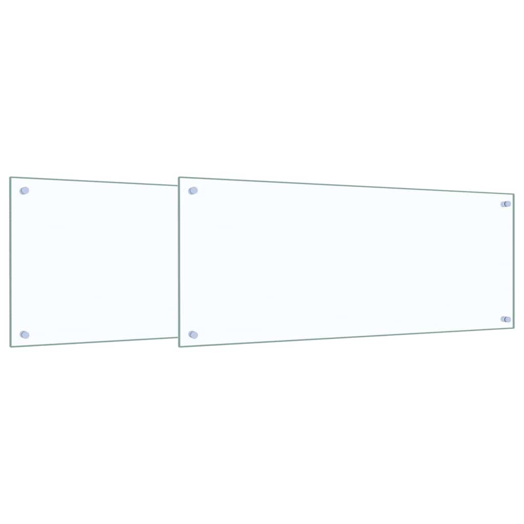 Küchenrückwand 2 stk. Transparent 100 x 40 cm Gehärtetes Glas
