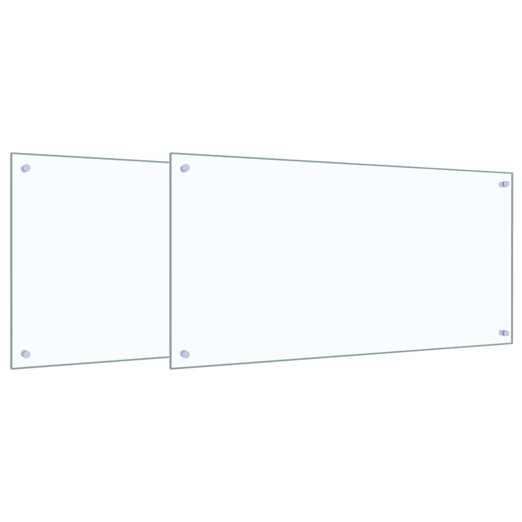 Küchenrückwand 2 stk. Transparent 100 x 50 cm Gehärtetes Glas