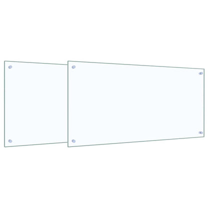 Küchenrückwand 2 stk. Transparent 100 x 50 cm Gehärtetes Glas