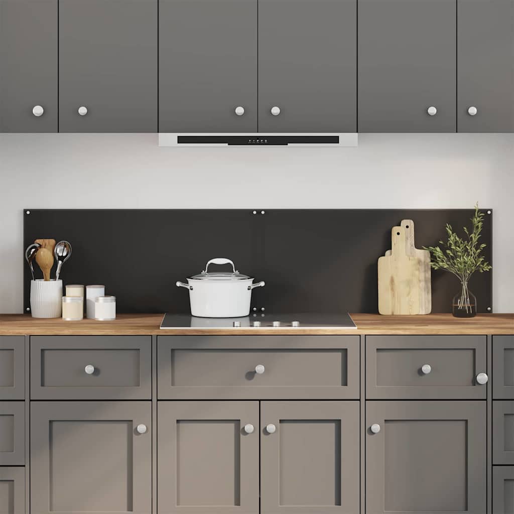 Küchenrückwand 2 stk. Schwarz 90 x 40 cm Gehärtetes Glas