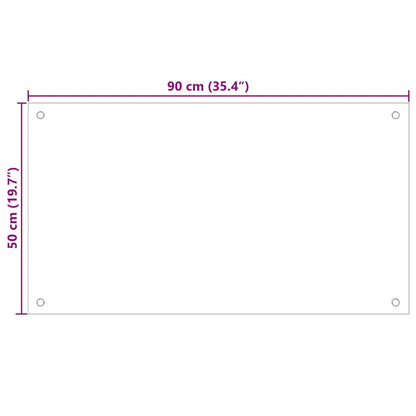 Küchenrückwand 2 stk. Schwarz 90 x 50 cm Gehärtetes Glas