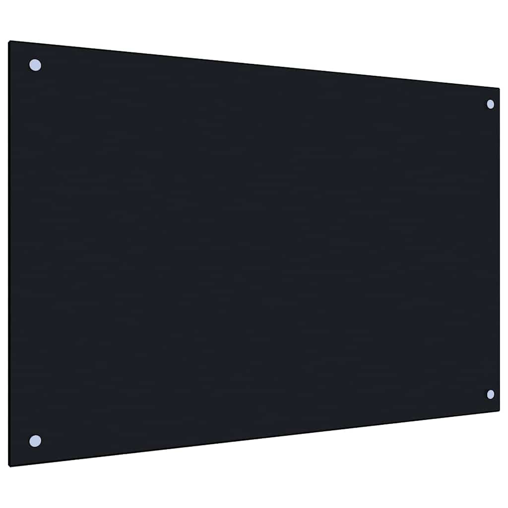 Küchenrückwand 2 stk. Schwarz 90 x 60 cm Gehärtetes Glas