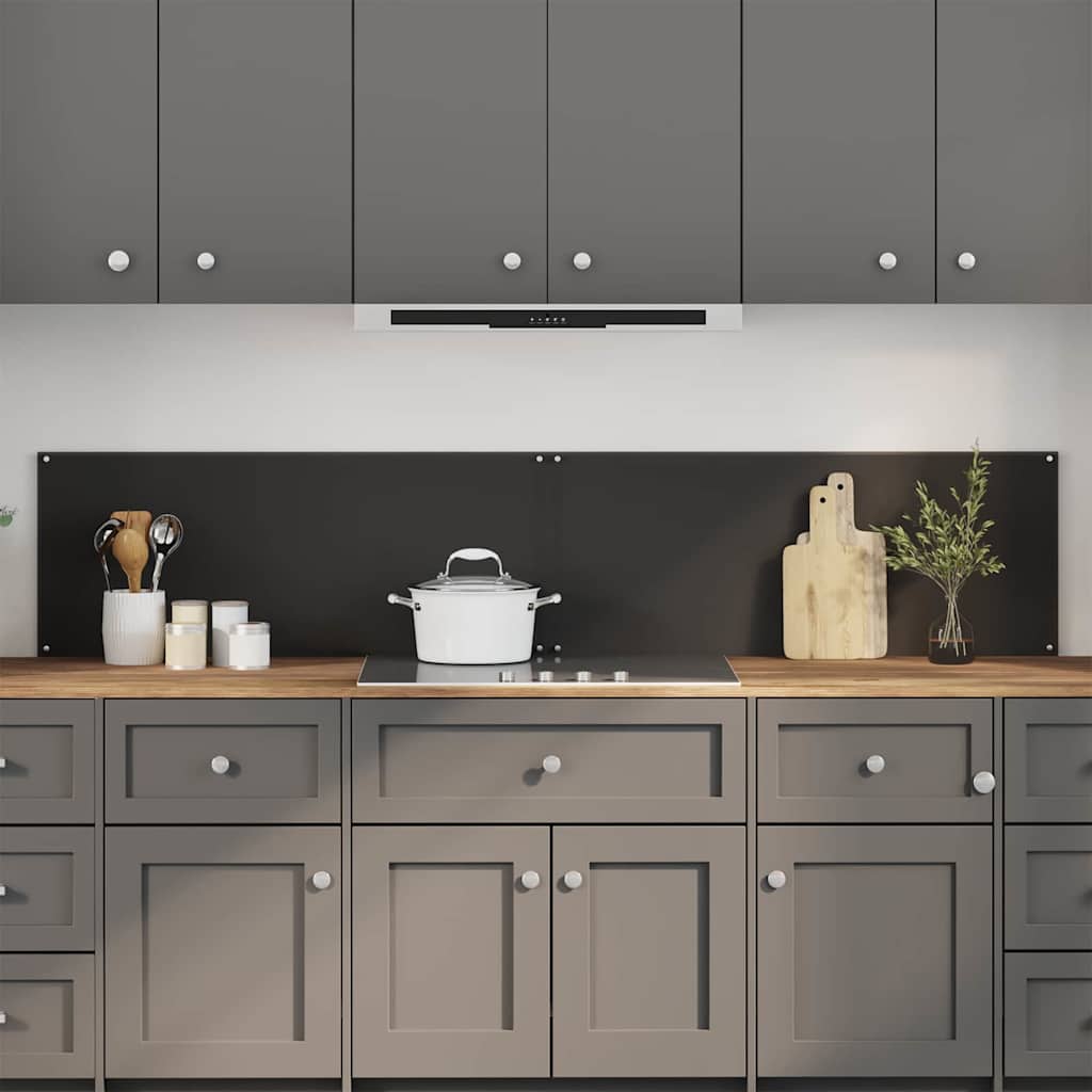 Küchenrückwand 2 stk. Schwarz 100 x 40 cm Gehärtetes Glas