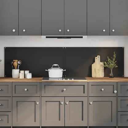 Küchenrückwand 2 stk. Schwarz 100 x 50 cm Gehärtetes Glas