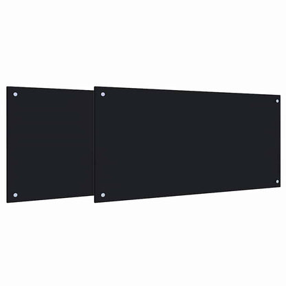 Küchenrückwand 2 stk. Schwarz 100 x 50 cm Gehärtetes Glas
