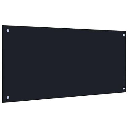 Küchenrückwand 2 stk. Schwarz 100 x 50 cm Gehärtetes Glas