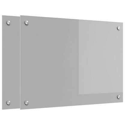 Küchenrückwand 2 stk. Hellgrau 70 x 50 cm Gehärtetes Glas