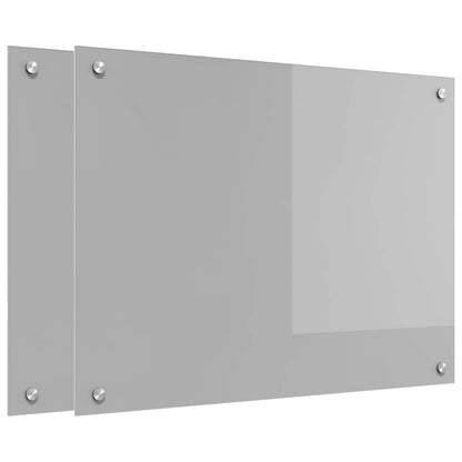 Küchenrückwand 2 stk. Hellgrau 80 x 60 cm Gehärtetes Glas
