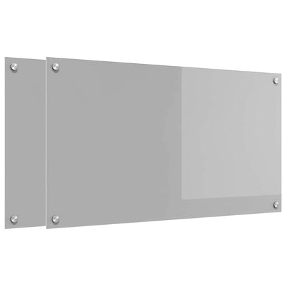 Küchenrückwand 2 stk. Hellgrau 90 x 50 cm Gehärtetes Glas