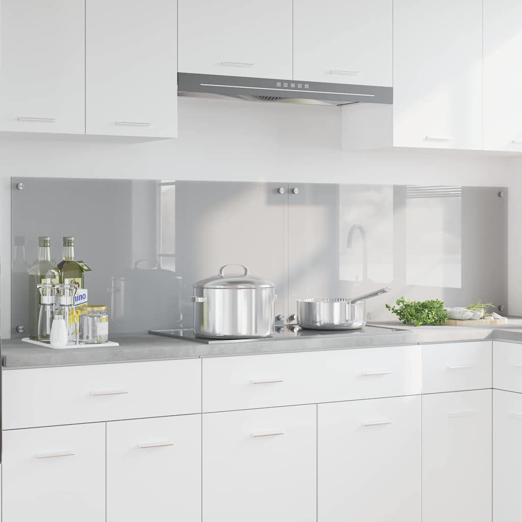 Küchenrückwand 2 pcs Hellgrau 100 x 50 cm Gehärtetes Glas