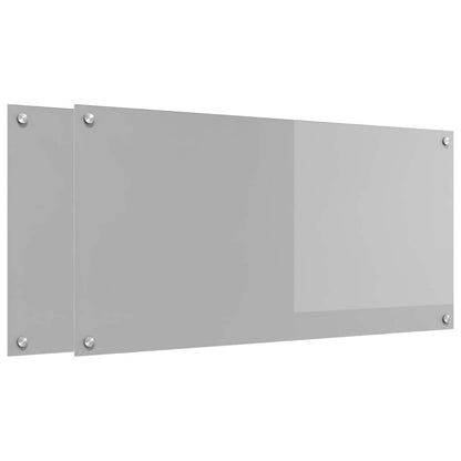 Küchenrückwand 2 stk. Hellgrau 100 x 50 cm Gehärtetes Glas