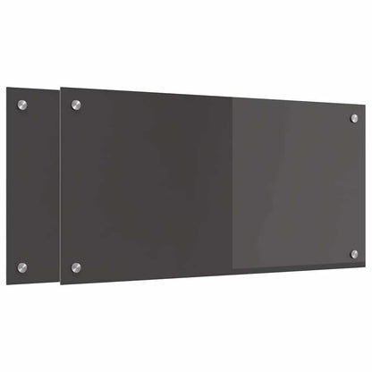 Küchenrückwand 2 stk. Dunkelgrau 80 x 40 cm Gehärtetes Glas