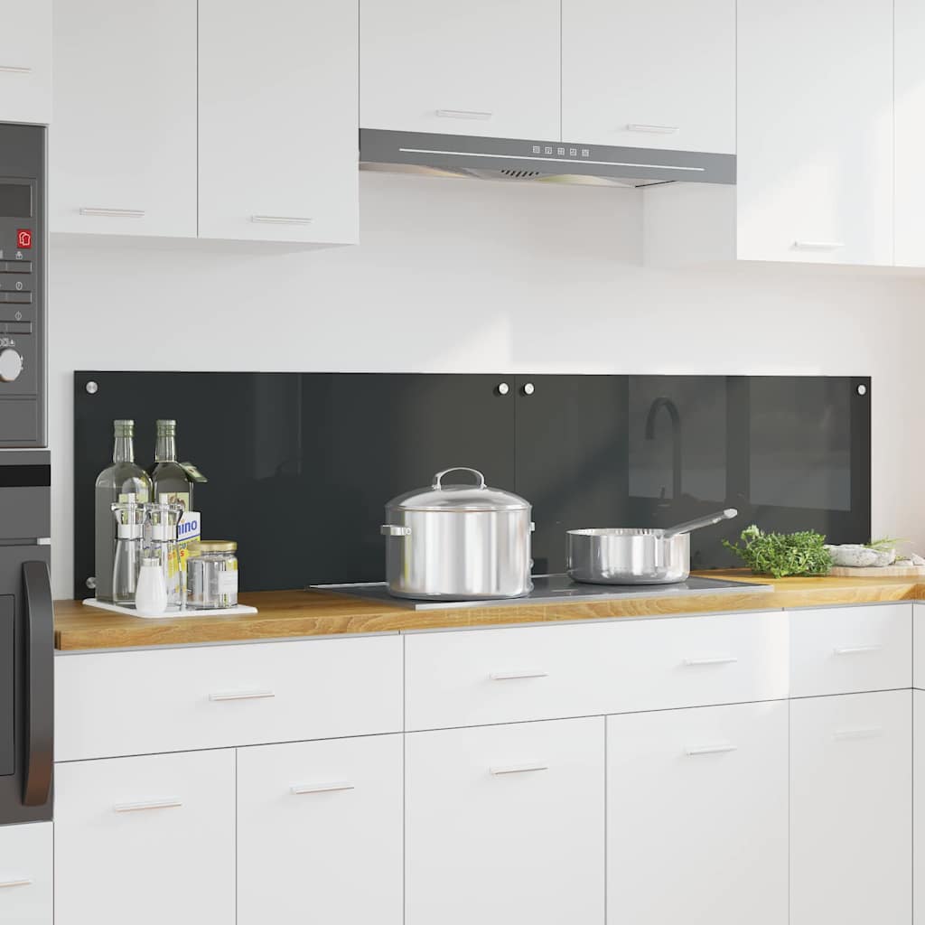 Küchenrückwand 2 pcs Dunkelgrau 90 x 40 cm Gehärtetes Glas