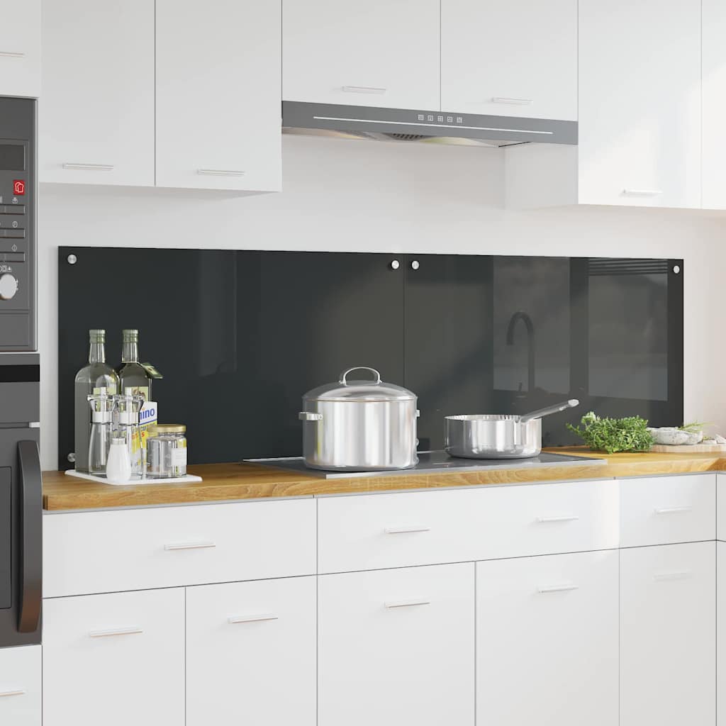 Küchenrückwand 2 pcs Dunkelgrau 90 x 50 cm Gehärtetes Glas