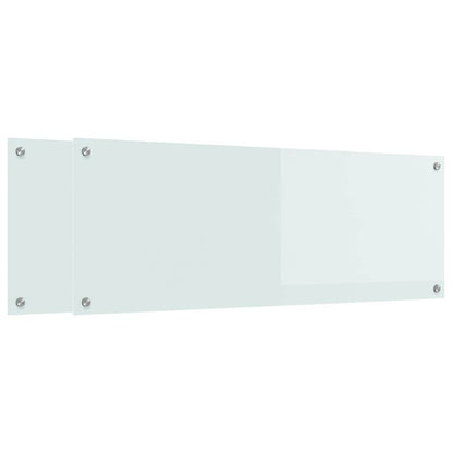 Küchenrückwand 2 stk. Weiß 110 x 40 cm Gehärtetes Glas
