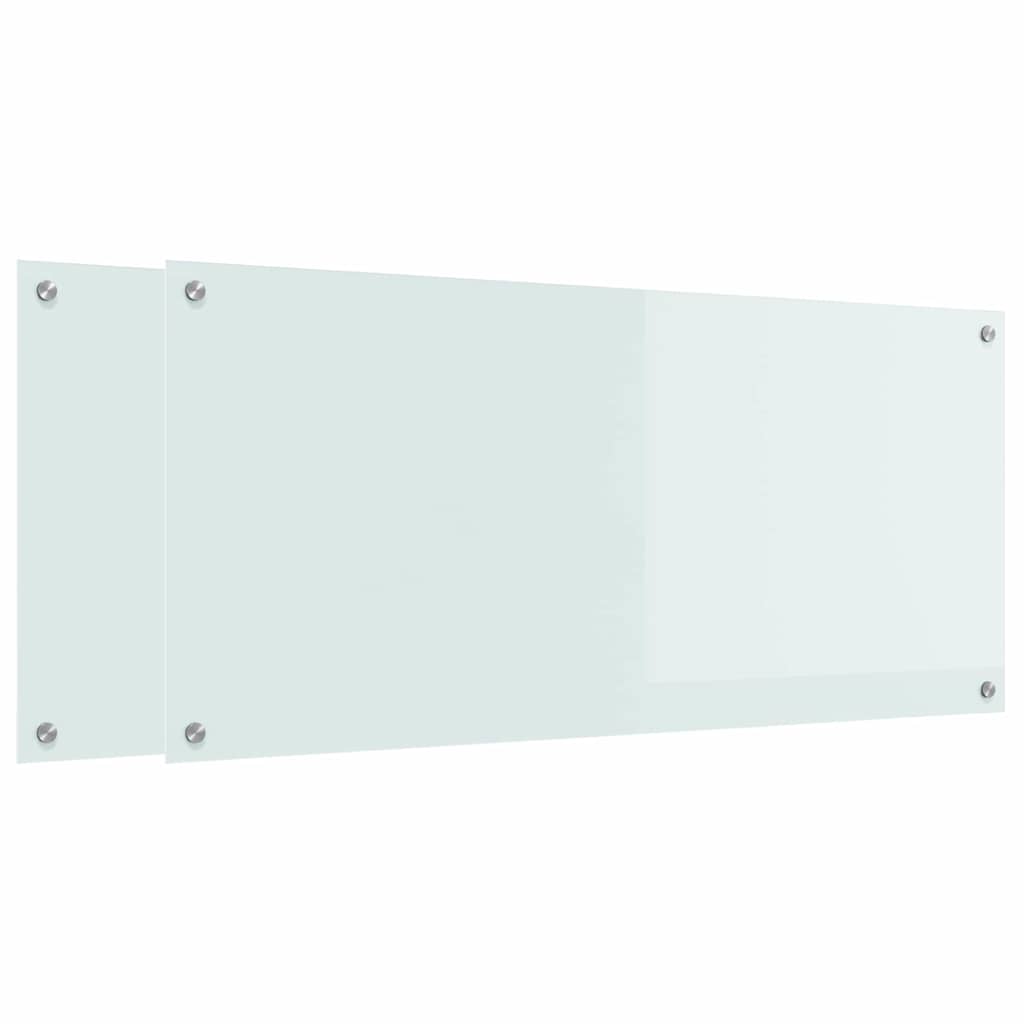 Küchenrückwand 2 stk. Weiß 110 x 50 cm Gehärtetes Glas