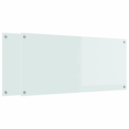 Küchenrückwand 2 stk. Weiß 110 x 50 cm Gehärtetes Glas
