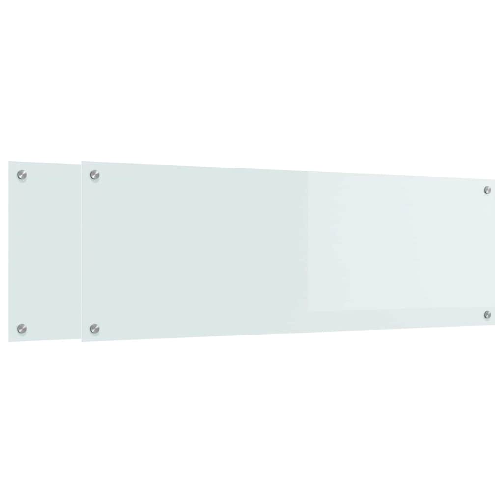 Küchenrückwand 2 stk. Weiß 120 x 40 cm Gehärtetes Glas