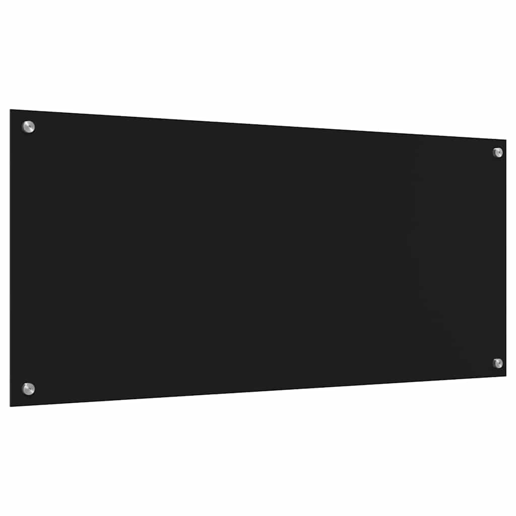 Küchenrückwand 2 stk. Schwarz 110 x 50 cm Gehärtetes Glas