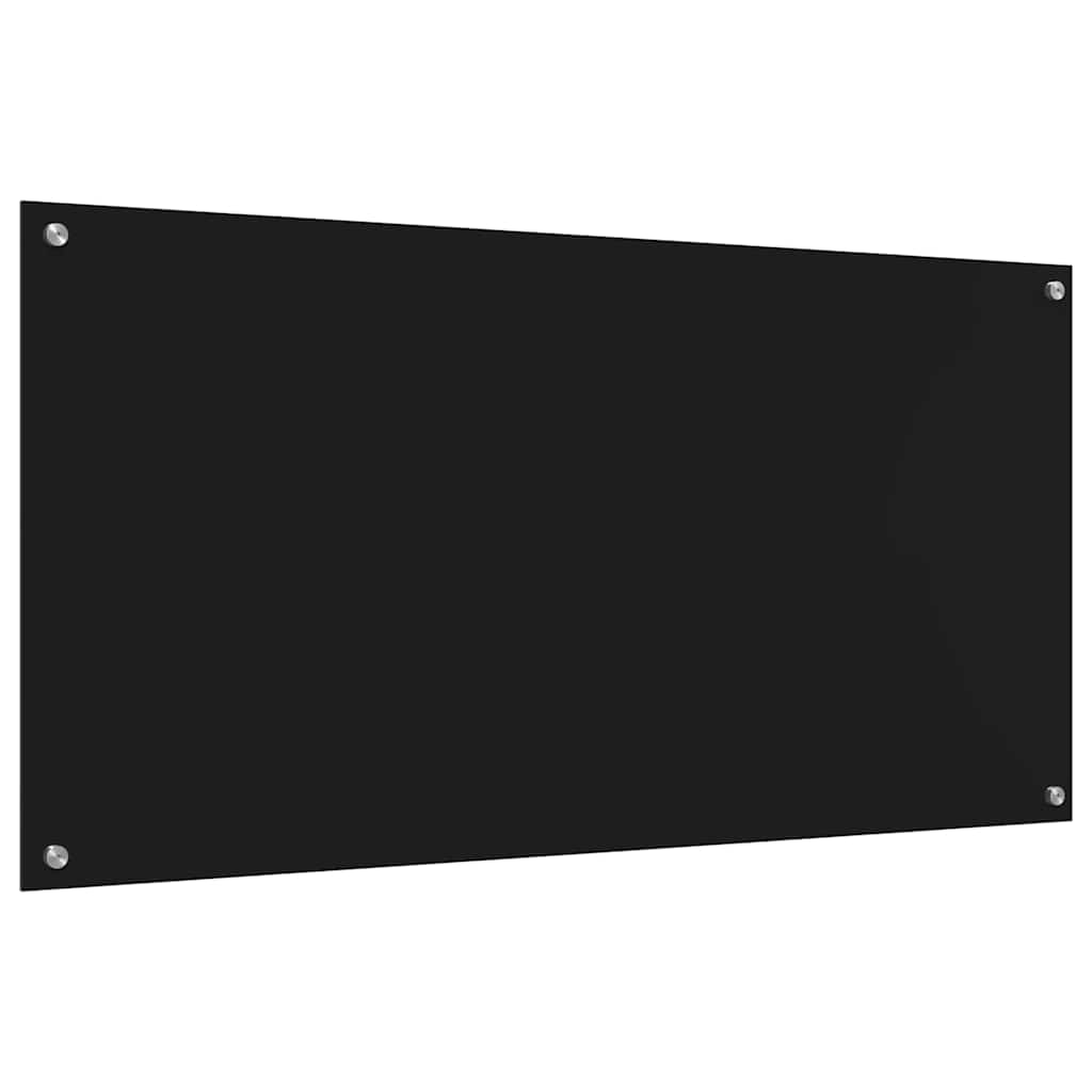 Küchenrückwand 2 stk. Schwarz 120 x 60 cm Gehärtetes Glas