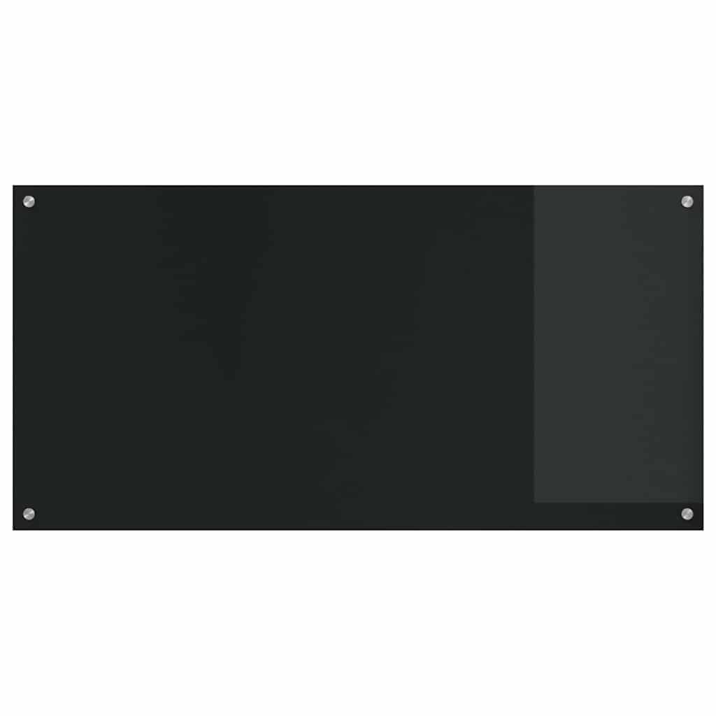 Küchenrückwand 2 stk. Schwarz 120 x 60 cm Gehärtetes Glas