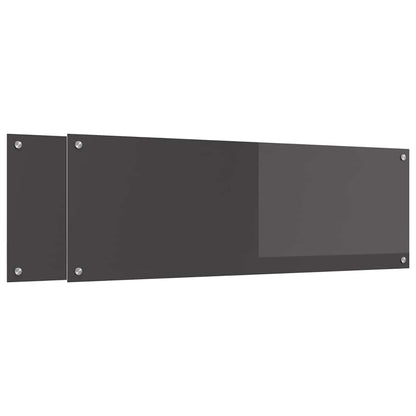 Küchenrückwand 2 stk. Dunkelgrau 120 x 40 cm Gehärtetes Glas