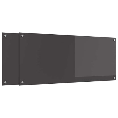 Küchenrückwand 2 stk. Dunkelgrau 120 x 50 cm Gehärtetes Glas