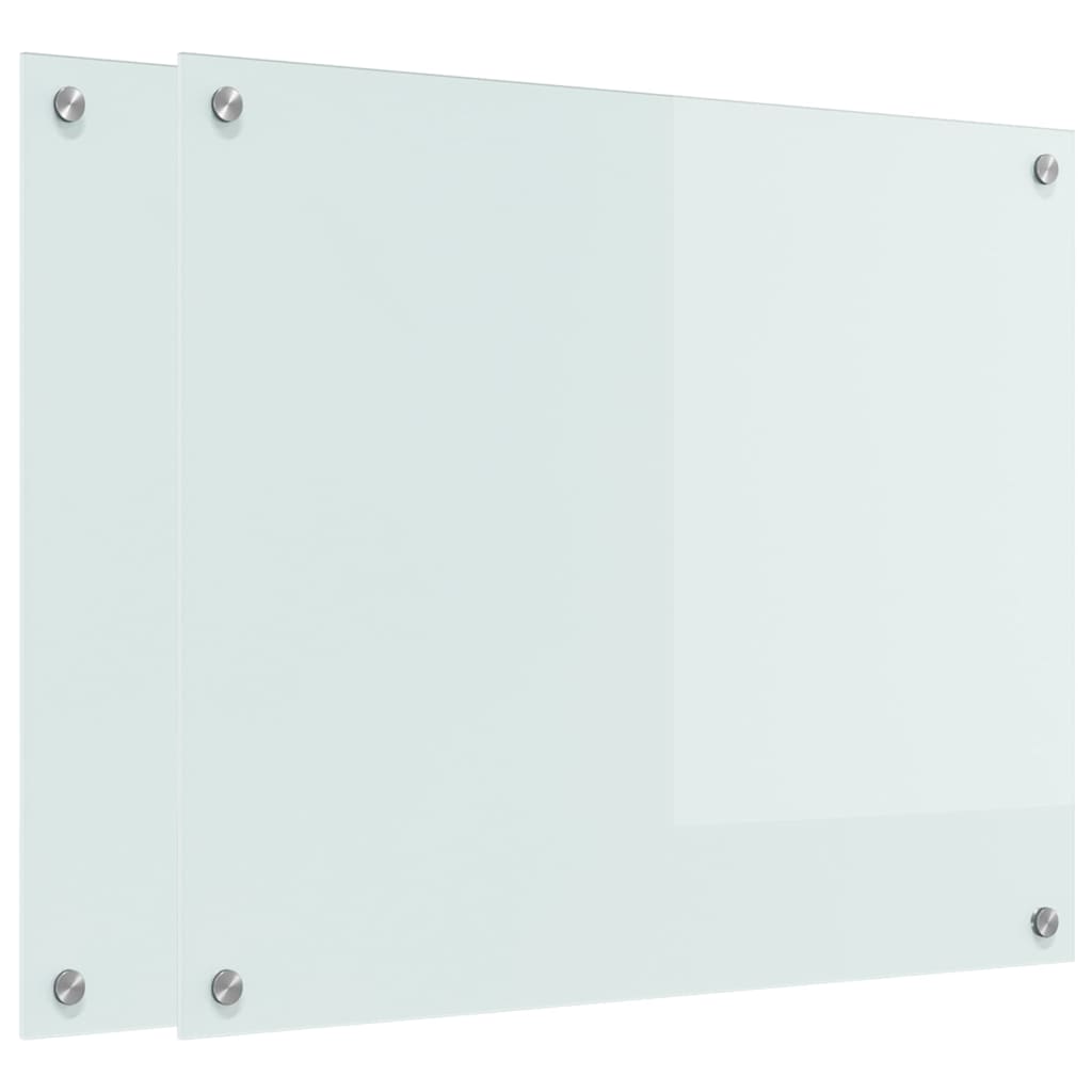 Küchenrückwand 2 pcs Weiß 70 x 60 cm Gehärtetes Glas