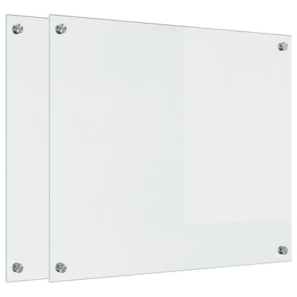 Küchenrückwand 2 stk. Transparent 70 x 60 cm Gehärtetes Glas