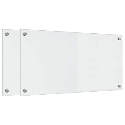 Küchenrückwand 2 stk. Transparent 80 x 40 cm Gehärtetes Glas