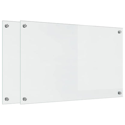 Küchenrückwand 2 stk. Transparent 80 x 50 cm Gehärtetes Glas