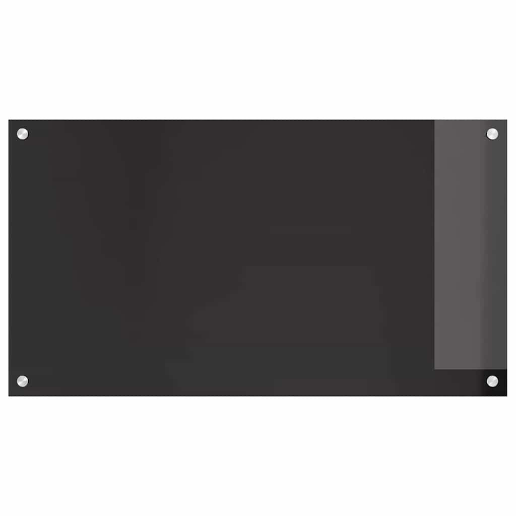 Küchenrückwand 2 stk. Schwarz 90 x 50 cm Gehärtetes Glas